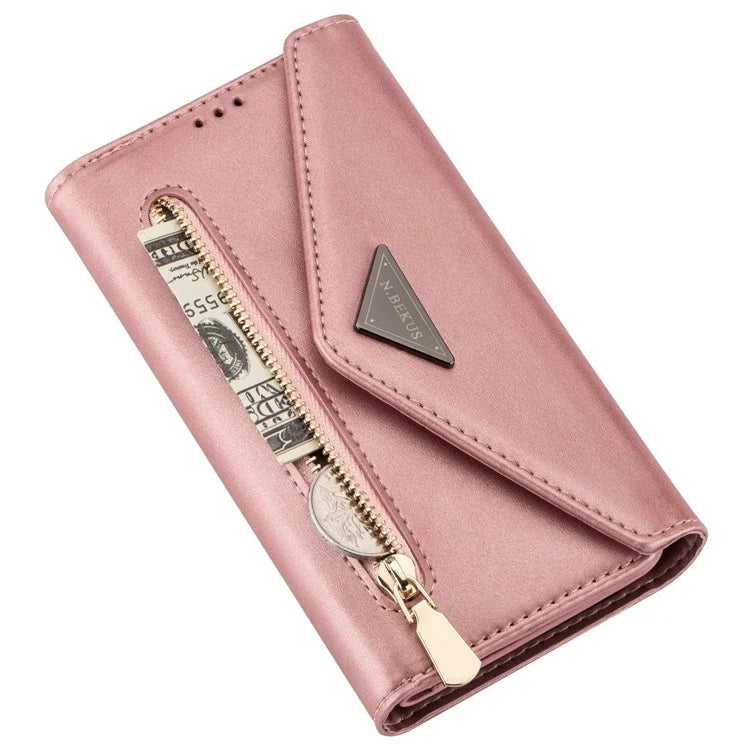 N.BEKUS For Samsung Galaxy S24 Ultra Wallet Cell Phone Cases with Short + Long Strap