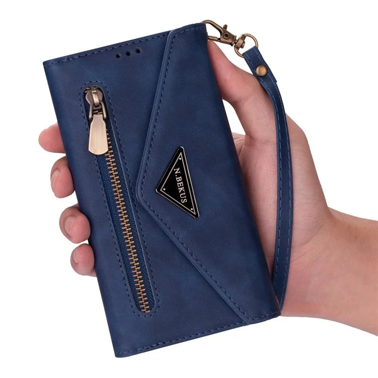 N.BEKUS For Samsung Galaxy S24 Ultra Wallet Cell Phone Cases with Short + Long Strap