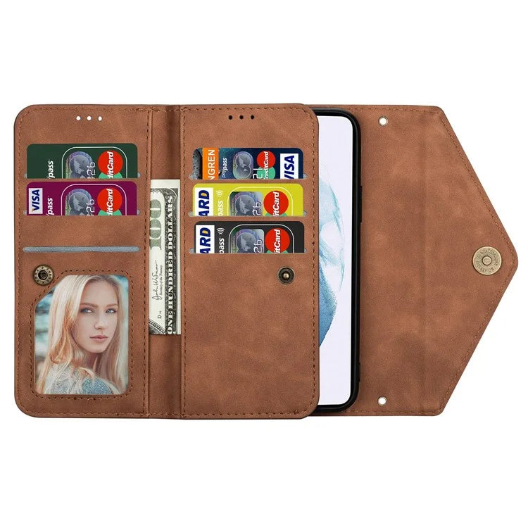 N.BEKUS For Samsung Galaxy S24 Ultra Wallet Cell Phone Cases with Short + Long Strap