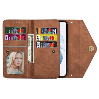 N.BEKUS For Samsung Galaxy S24 Ultra Wallet Cell Phone Cases with Short + Long Strap