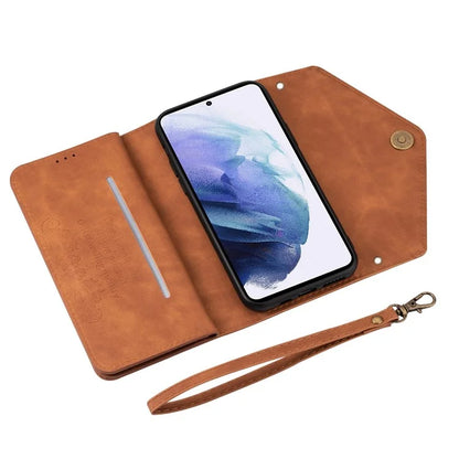 N.BEKUS For Samsung Galaxy S24 Ultra Wallet Cell Phone Cases with Short + Long Strap