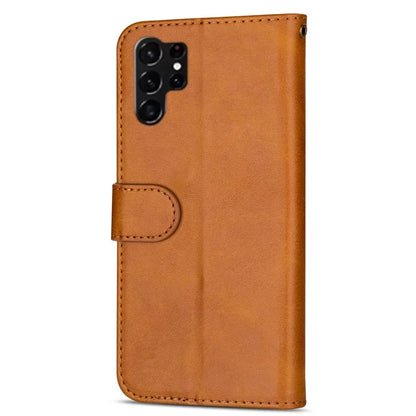 For Samsung Galaxy S24 Ultra Case Zipper Pocket Calf Texture Leather Phone Cover