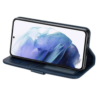 For Samsung Galaxy S24 Ultra Case Zipper Pocket Calf Texture Leather Phone Cover