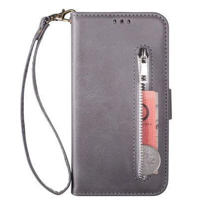 For Samsung Galaxy S24 Ultra Case Zipper Pocket Calf Texture Leather Phone Cover
