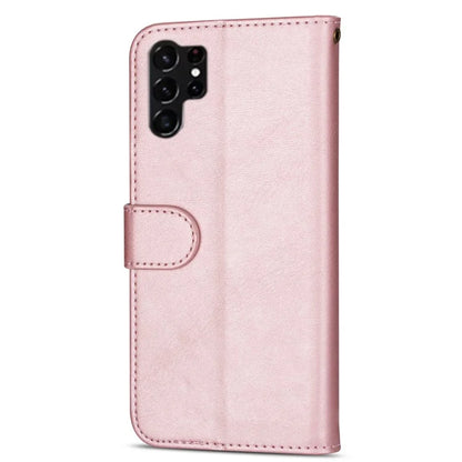 For Samsung Galaxy S24 Ultra Case Zipper Pocket Calf Texture Leather Phone Cover