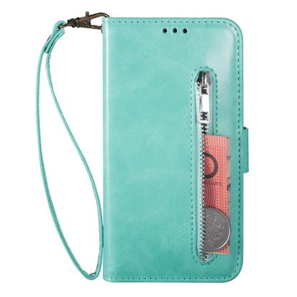 For Samsung Galaxy S24 Ultra Case Zipper Pocket Calf Texture Leather Phone Cover