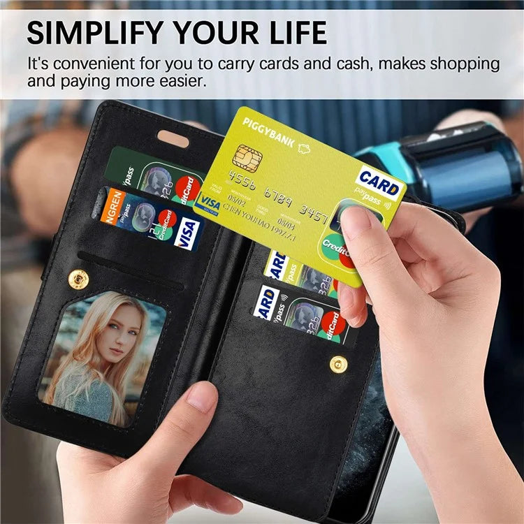 For Samsung Galaxy S24 Case Zipper Pocket Multifunctional Leather Phone Cover