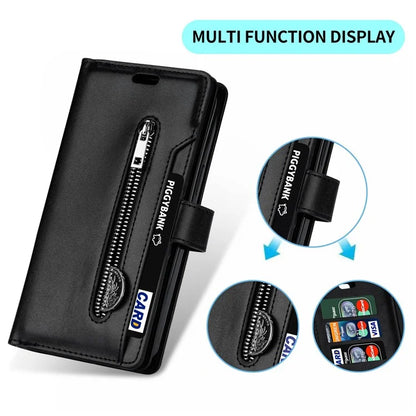 For Samsung Galaxy S24 Case Zipper Pocket Multifunctional Leather Phone Cover