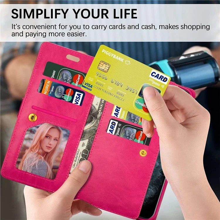 For Samsung Galaxy S24 Case Zipper Pocket Multifunctional Leather Phone Cover