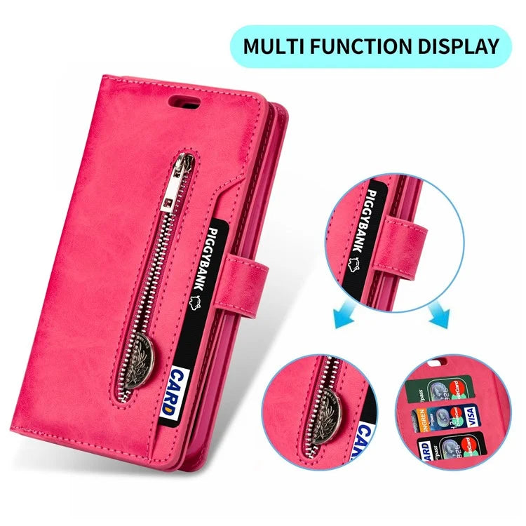 For Samsung Galaxy S24 Case Zipper Pocket Multifunctional Leather Phone Cover
