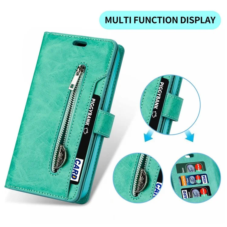 For Samsung Galaxy S24 Case Zipper Pocket Multifunctional Leather Phone Cover
