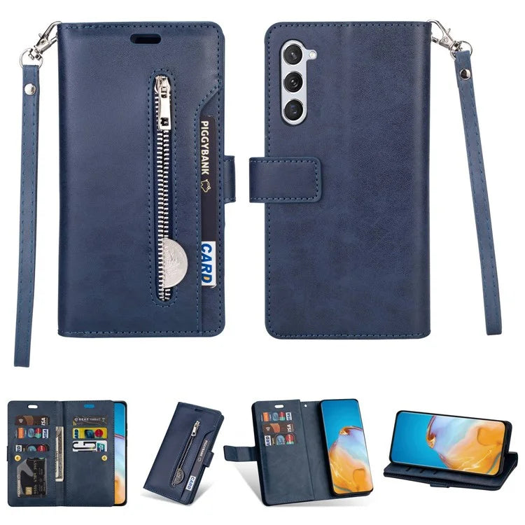 For Samsung Galaxy S24 Case Zipper Pocket Multifunctional Leather Phone Cover