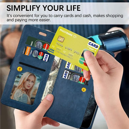 For Samsung Galaxy S24 Case Zipper Pocket Multifunctional Leather Phone Cover