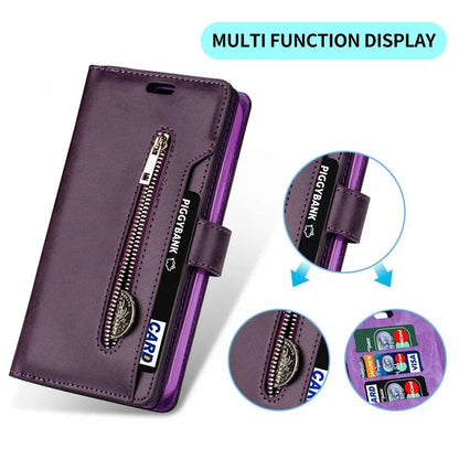 For Samsung Galaxy S24 Case Zipper Pocket Multifunctional Leather Phone Cover