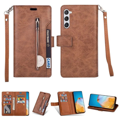 For Samsung Galaxy S24 Case Zipper Pocket Multifunctional Leather Phone Cover
