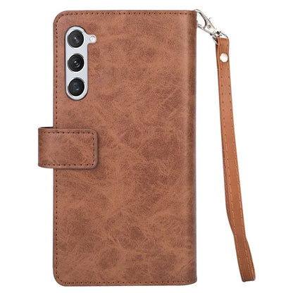For Samsung Galaxy S24 Case Zipper Pocket Multifunctional Leather Phone Cover