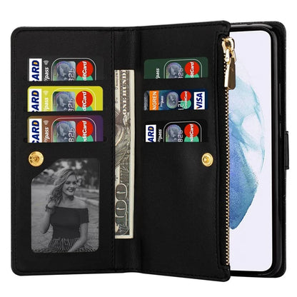 For Samsung Galaxy S24 Ultra Leather Case Zipper Wallet Glittery Phone Cover