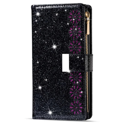 For Samsung Galaxy S24 Ultra Leather Case Zipper Wallet Glittery Phone Cover