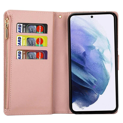 For Samsung Galaxy S24 Ultra Leather Case Zipper Wallet Glittery Phone Cover