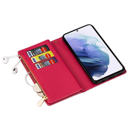 For Samsung Galaxy S24 Ultra Leather Case Zipper Wallet Glittery Phone Cover