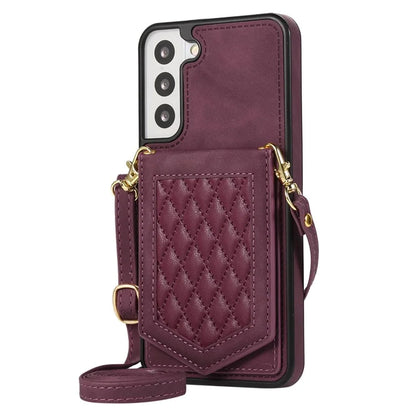 For Samsung Galaxy S24+ Phone Case RFID Blocking Hidden Mirror Cover with Shoulder Strap