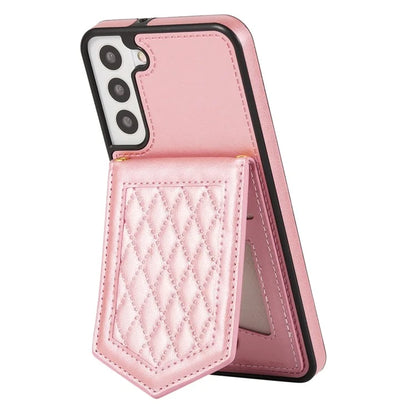 For Samsung Galaxy S24+ Phone Case RFID Blocking Hidden Mirror Cover with Shoulder Strap