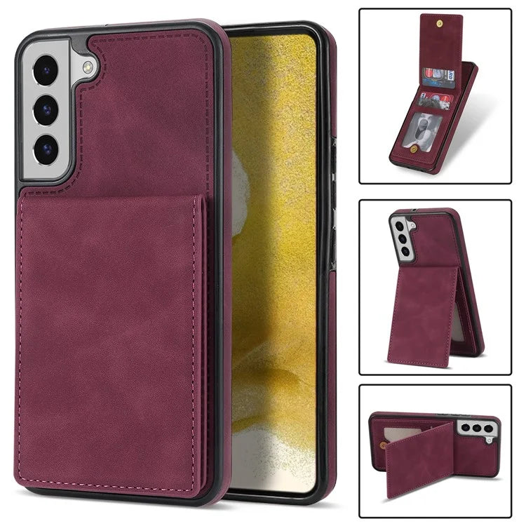 For Samsung Galaxy S24 Card Slots Phone Case RFID Blocking Leather Cover