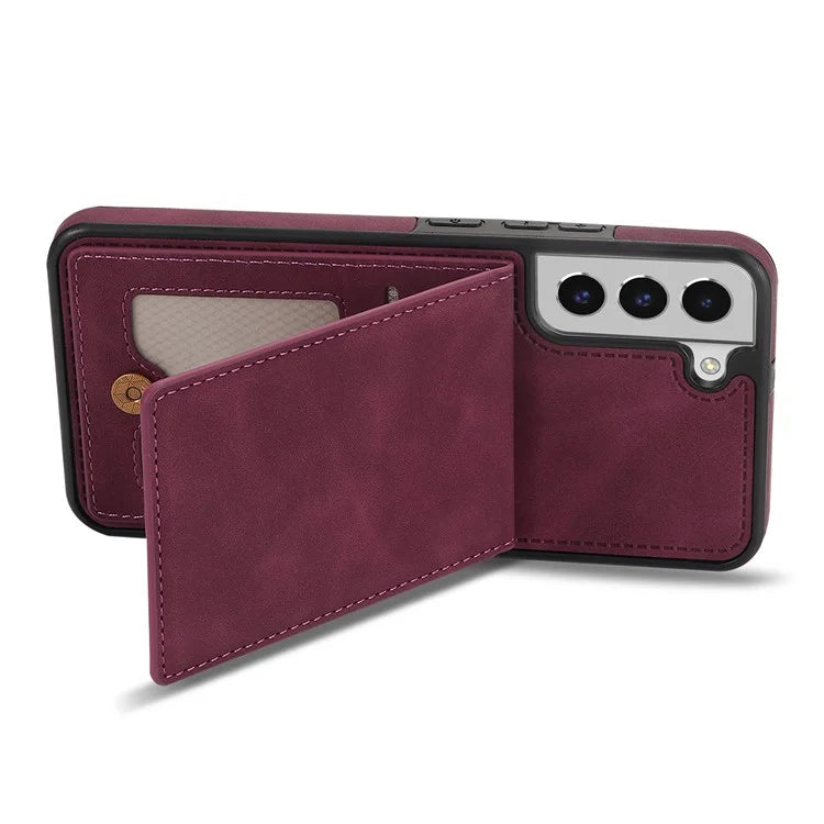 For Samsung Galaxy S24 Card Slots Phone Case RFID Blocking Leather Cover
