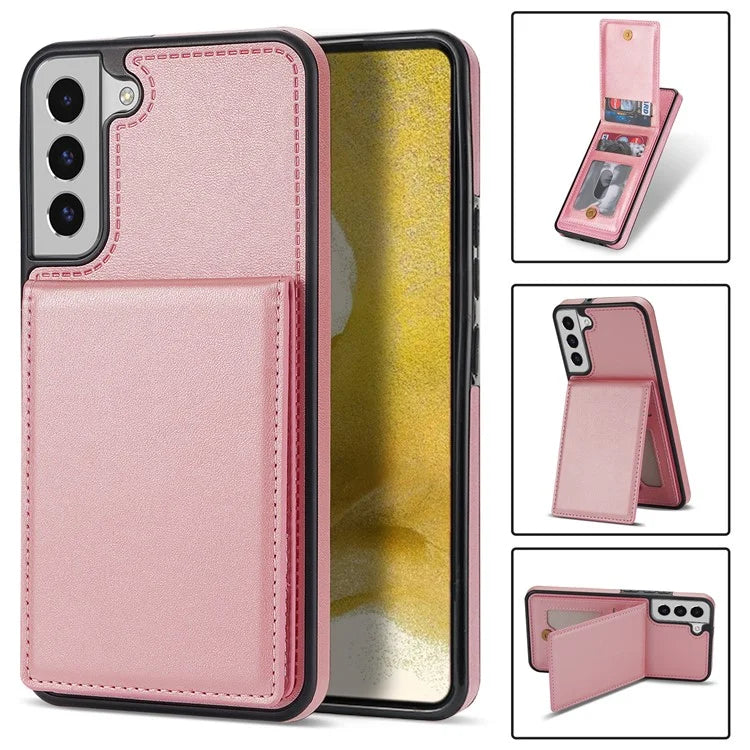 For Samsung Galaxy S24 Card Slots Phone Case RFID Blocking Leather Cover