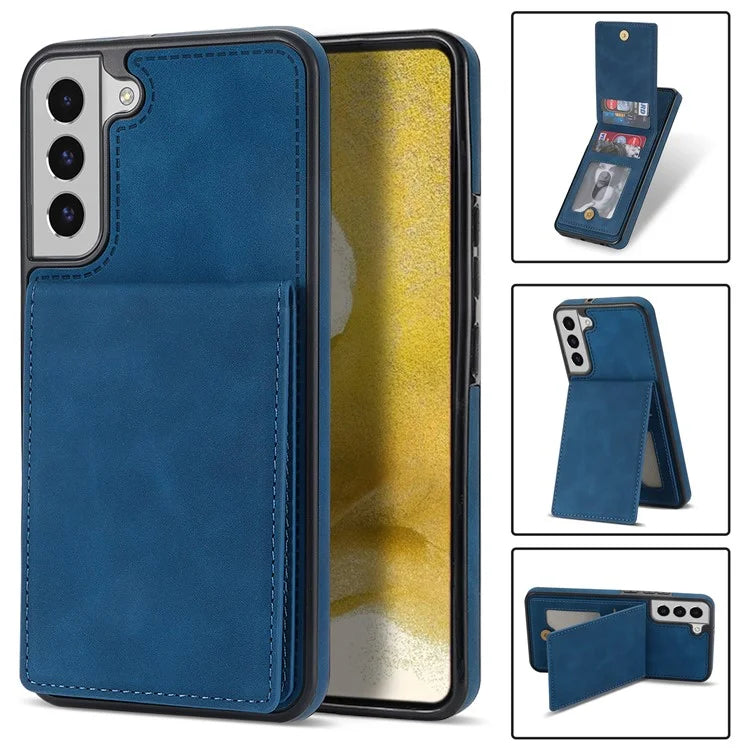 For Samsung Galaxy S24 Card Slots Phone Case RFID Blocking Leather Cover