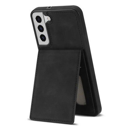 For Samsung Galaxy S24+ Solid Color Phone Case PU Leather Card Holder Cover