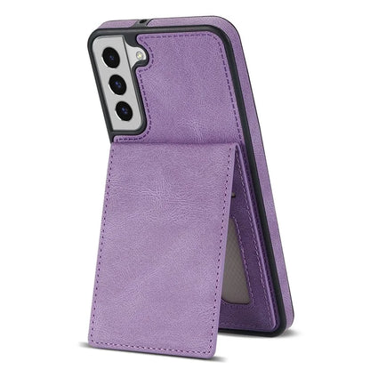 For Samsung Galaxy S24+ Solid Color Phone Case PU Leather Card Holder Cover