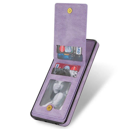 For Samsung Galaxy S24+ Solid Color Phone Case PU Leather Card Holder Cover