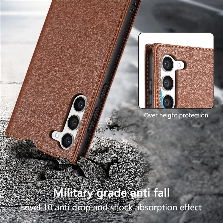 BKS-001 For Samsung Galaxy S24+ Case Anti-drop PU Leather Stand Card Holder Smart Phone Cover