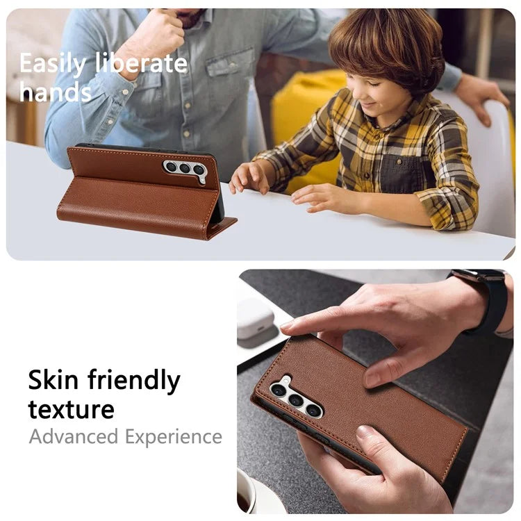 BKS-001 For Samsung Galaxy S24+ Case Anti-drop PU Leather Stand Card Holder Smart Phone Cover