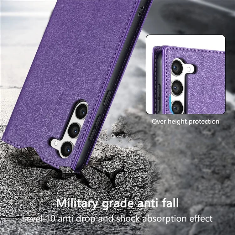BKS-001 For Samsung Galaxy S24+ Case Anti-drop PU Leather Stand Card Holder Smart Phone Cover
