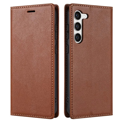BKS-001 For Samsung Galaxy S24 Magnetic Case Anti-fall Leather Stand Card Slot Phone Cover