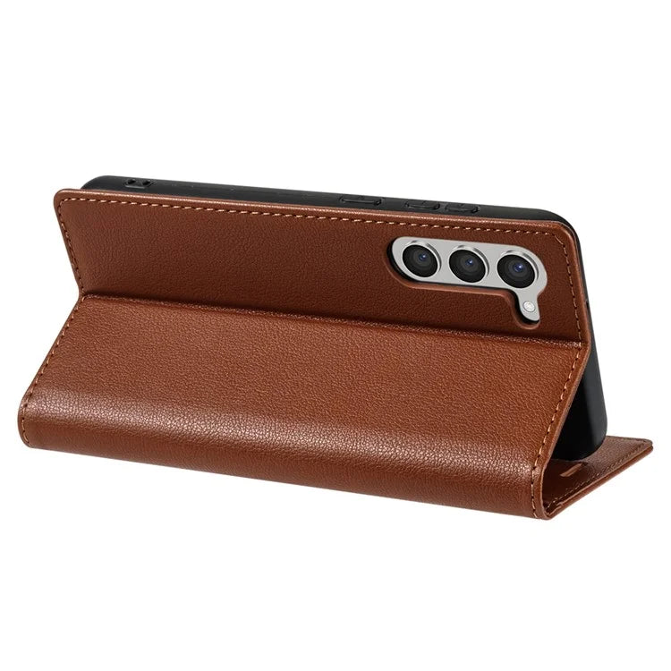 BKS-001 For Samsung Galaxy S24 Magnetic Case Anti-fall Leather Stand Card Slot Phone Cover