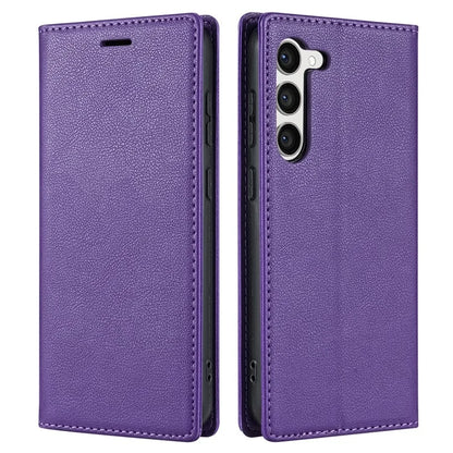 BKS-001 For Samsung Galaxy S24 Magnetic Case Anti-fall Leather Stand Card Slot Phone Cover