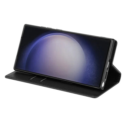 BKS-001 For Samsung Galaxy S24 Ultra Case PU Leather Stand Wallet Phone Protector