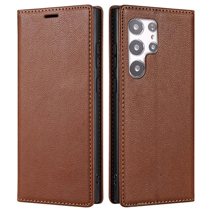 BKS-001 For Samsung Galaxy S24 Ultra Case PU Leather Stand Wallet Phone Protector