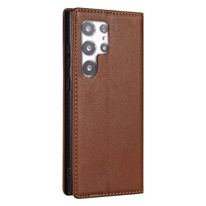 BKS-001 For Samsung Galaxy S24 Ultra Case PU Leather Stand Wallet Phone Protector