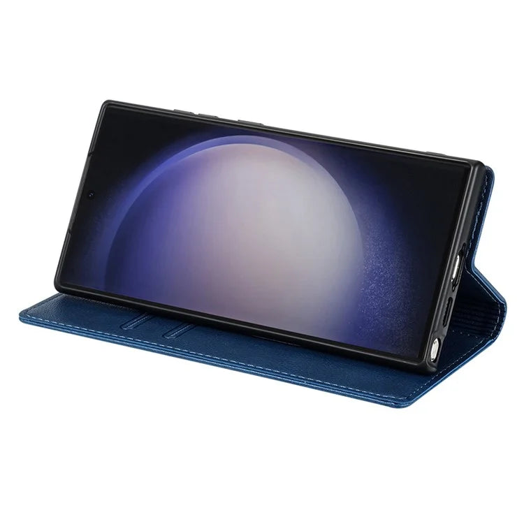 BKS-001 For Samsung Galaxy S24 Ultra Case PU Leather Stand Wallet Phone Protector