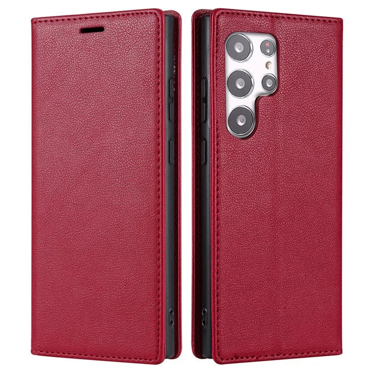 BKS-001 For Samsung Galaxy S24 Ultra Case PU Leather Stand Wallet Phone Protector