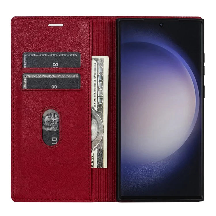 BKS-001 For Samsung Galaxy S24 Ultra Case PU Leather Stand Wallet Phone Protector