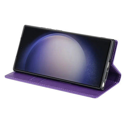BKS-001 For Samsung Galaxy S24 Ultra Case PU Leather Stand Wallet Phone Protector