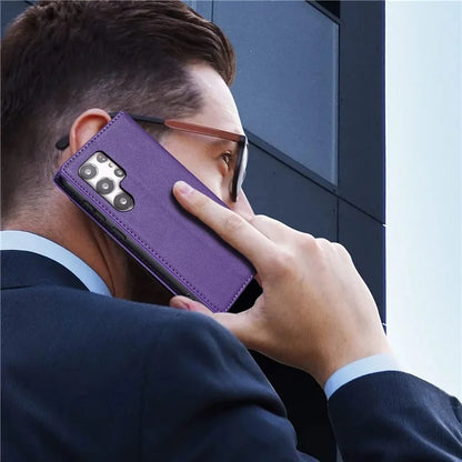 BKS-001 For Samsung Galaxy S24 Ultra Case PU Leather Stand Wallet Phone Protector