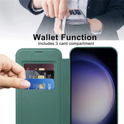 For Samsung Galaxy S24 Clear Case Compatible with MagSafe RFID Blocking Electroplating Phone Cover