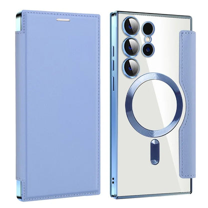 For Samsung Galaxy S24 Ultra Case Compatible with MagSafe Electroplating RFID Blocking Clear Phone Cover