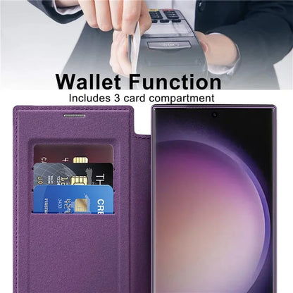 For Samsung Galaxy S24 Ultra Case Compatible with MagSafe Electroplating RFID Blocking Clear Phone Cover
